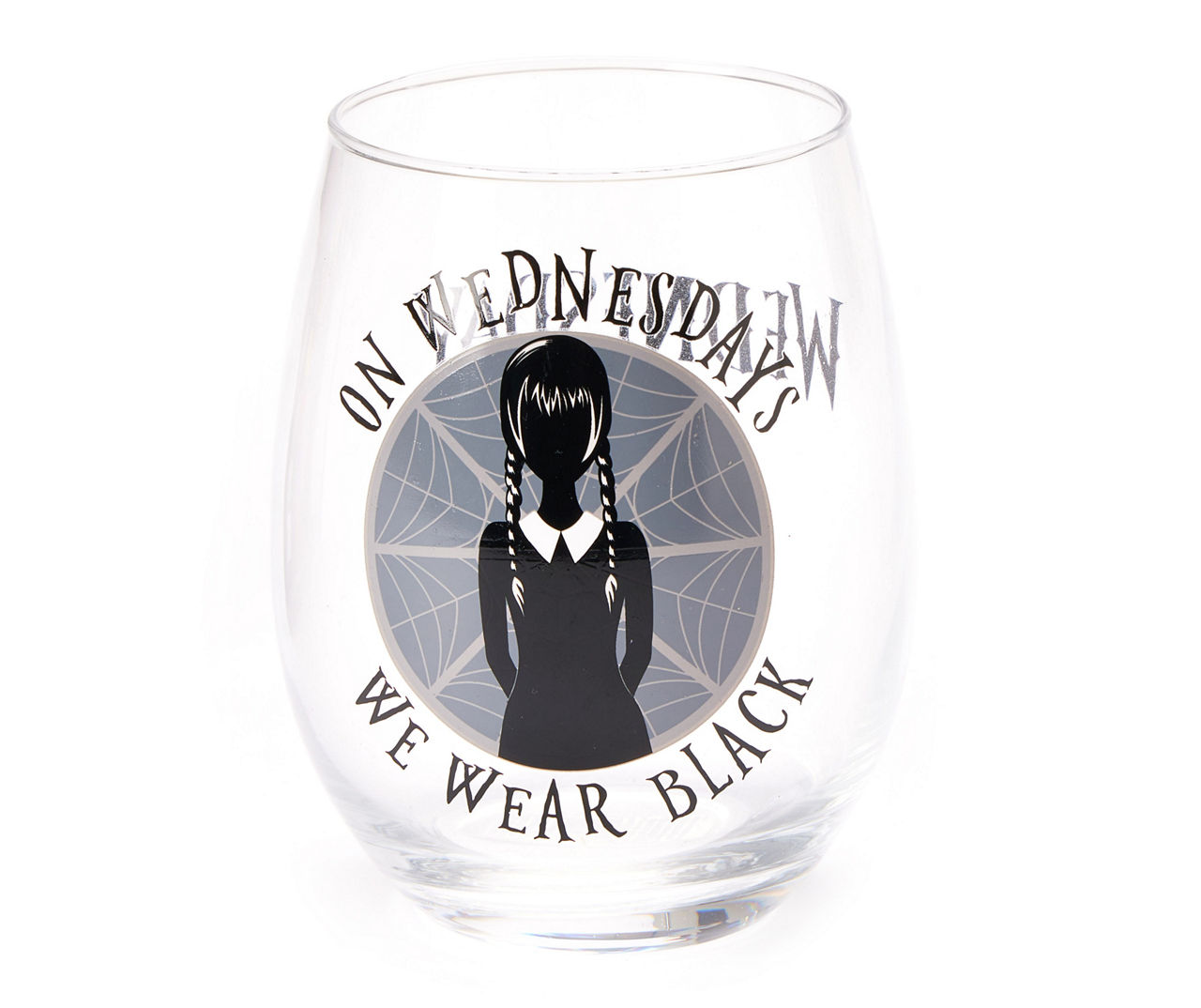 Wednesday We Wear Black Stemless Wineglass, 20 oz.