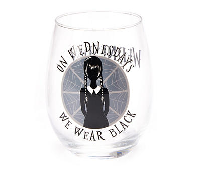 Wednesday "We Wear Black" Stemless Wineglass, 20 oz.