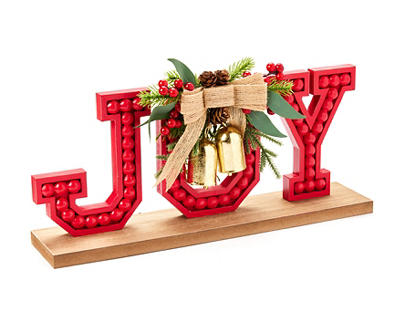 Santa's Workshop "Joy" Bell & Greenery Tabletop Decor