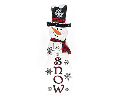 "Let It Snow" Snowman Leaner Decor