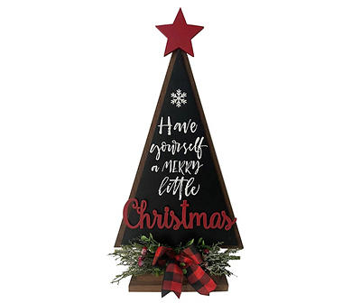 "A Merry Little Christmas" Black Tree LED Tabletop Decor