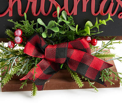 "A Merry Little Christmas" Black Tree LED Tabletop Decor
