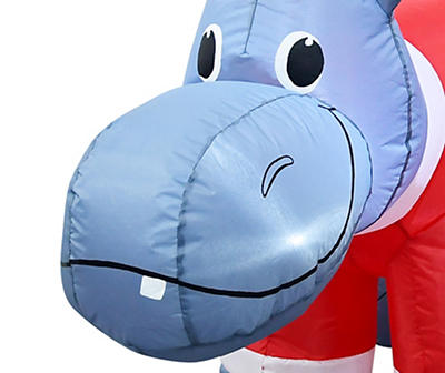 35" Inflatable LED Santa Claus Hippo