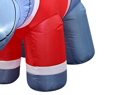 35" Inflatable LED Santa Claus Hippo