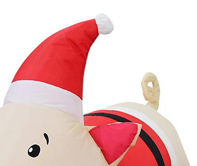 37.5" Inflatable LED Santa Claus Pig