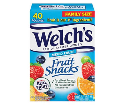 Mixed Fruit Snacks, 40-Count