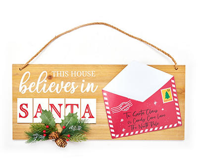 Santa's Workshop "Believes In Santa" Envelope Hanging Wall Decor