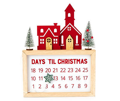 Santa's Workshop "Days Til Christmas" Church & House Countdown Tabletop Decor