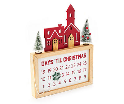 Santa's Workshop "Days Til Christmas" Church & House Countdown Tabletop Decor