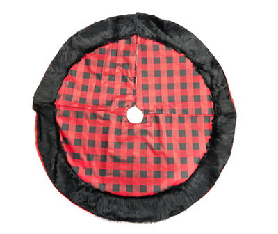 48" Red & Black Buffalo Check Tree Skirt