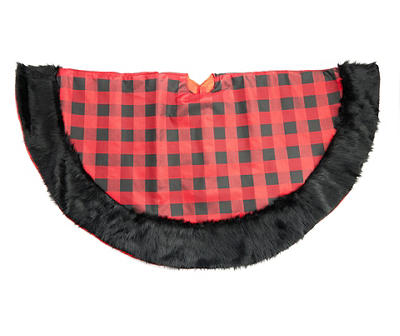 48" Red & Black Buffalo Check Tree Skirt