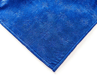 Blue Embossed Snowflake Throw, (50" x 60")