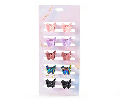 Multi-Color 10-Piece Mini Butterfly Claw Clip Set