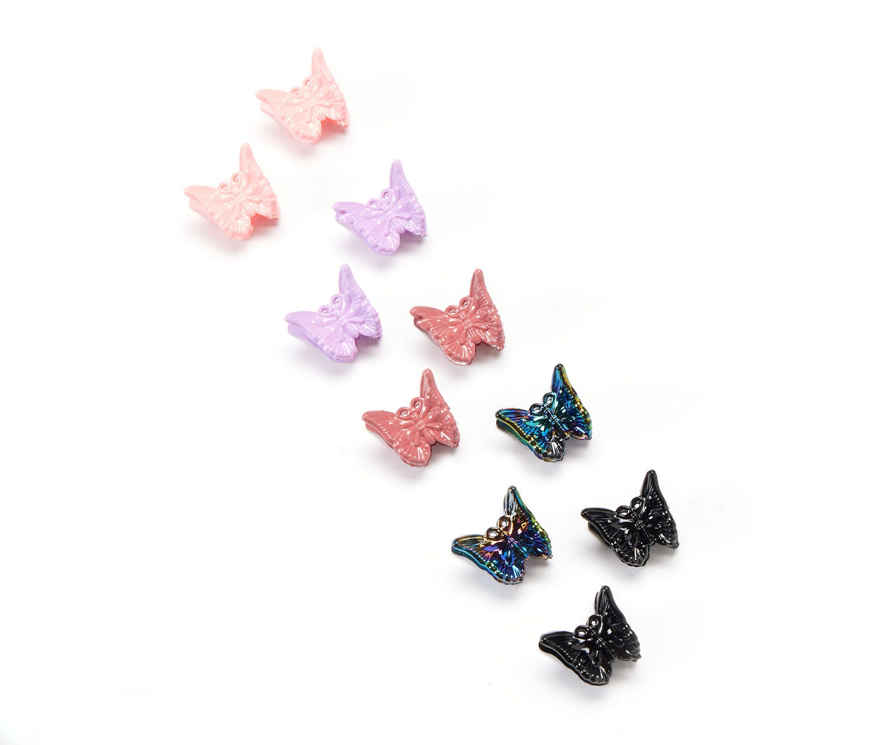 Multi-Color 10-Piece Mini Butterfly Claw Clip Set
