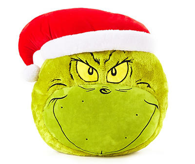 Santa Grinch Face Throw Pillow
