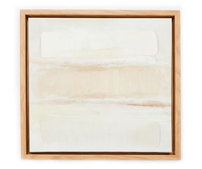 Pink & Neutral Abstract Framed Canvas Art, (14" x 14")