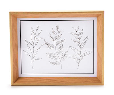 Leaf Line Art Framed Paper Art, (8" x 10")