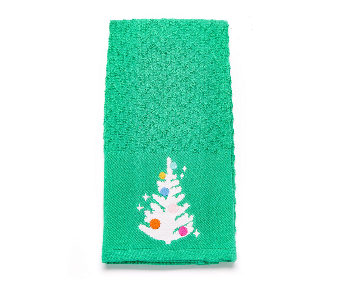 Green & White Christmas Tree Kitchen Towel
