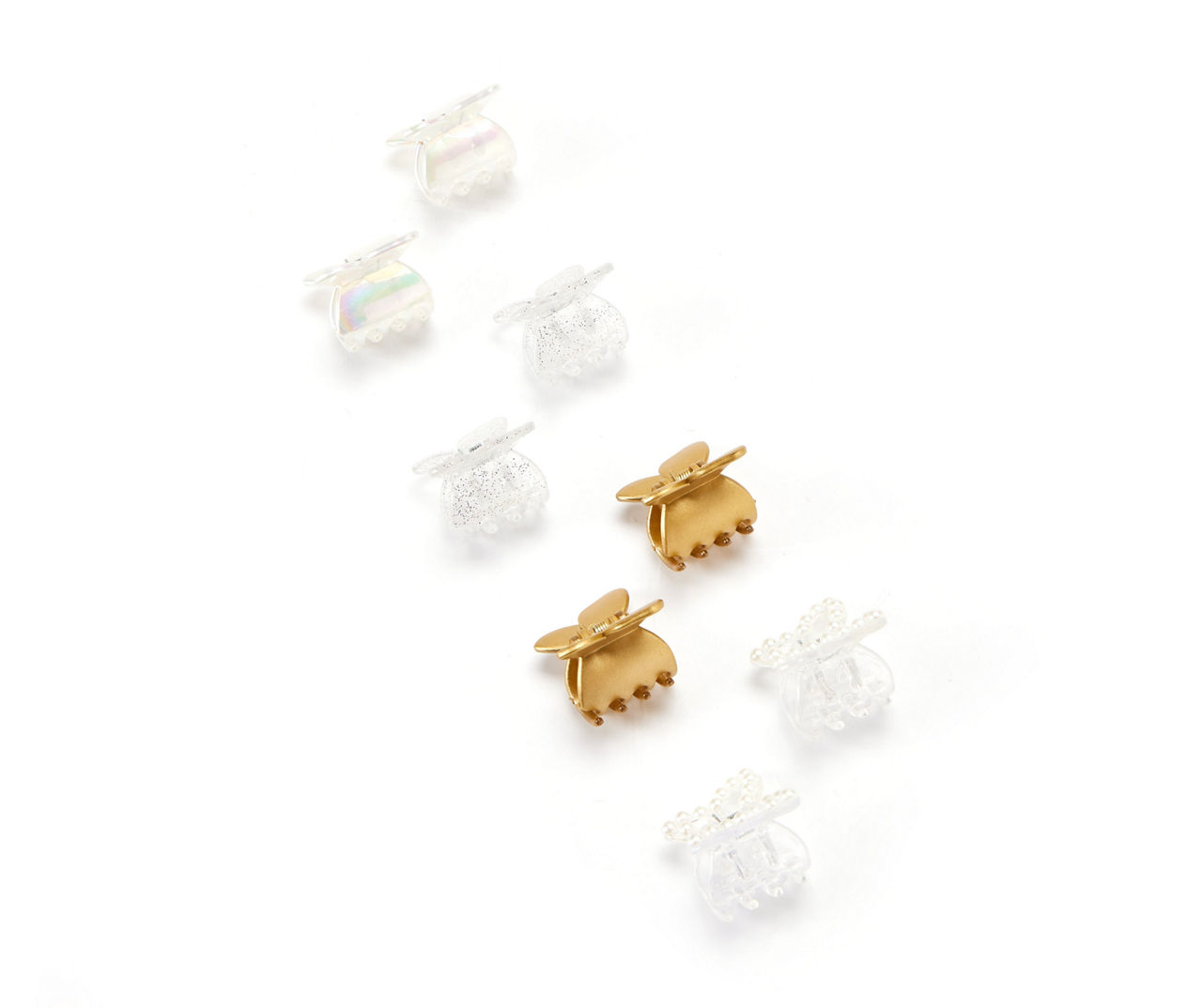 Silver & Gold 8-Piece Butterfly Claw Clip Set