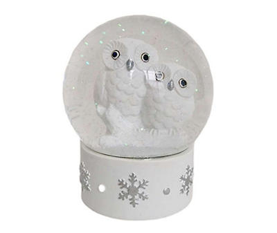 Owl & Snowflake Snow Globe