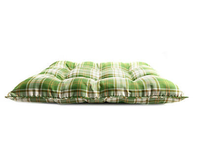 Ashton Green Plaid Cotton Pet Bed, (27" x 36")