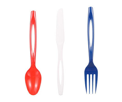 Red, White & Blue Heavy Duty Assorted Cutlery, 75-Count