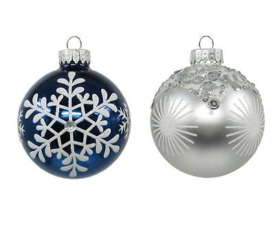 Snowflake & Starburst 8-Piece Glass Ornament Set
