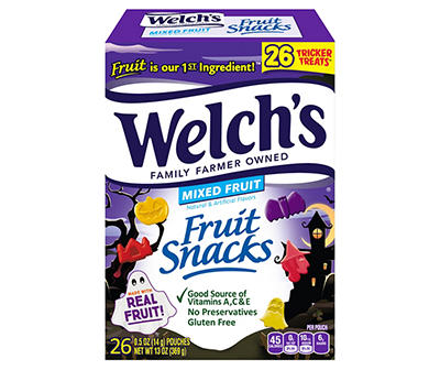 Halloween Mixed Fruit Snack Pouches, 26-Count