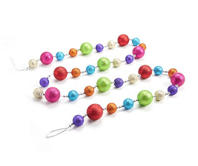 6' Bright Multi-Color Glitter Ball Garland