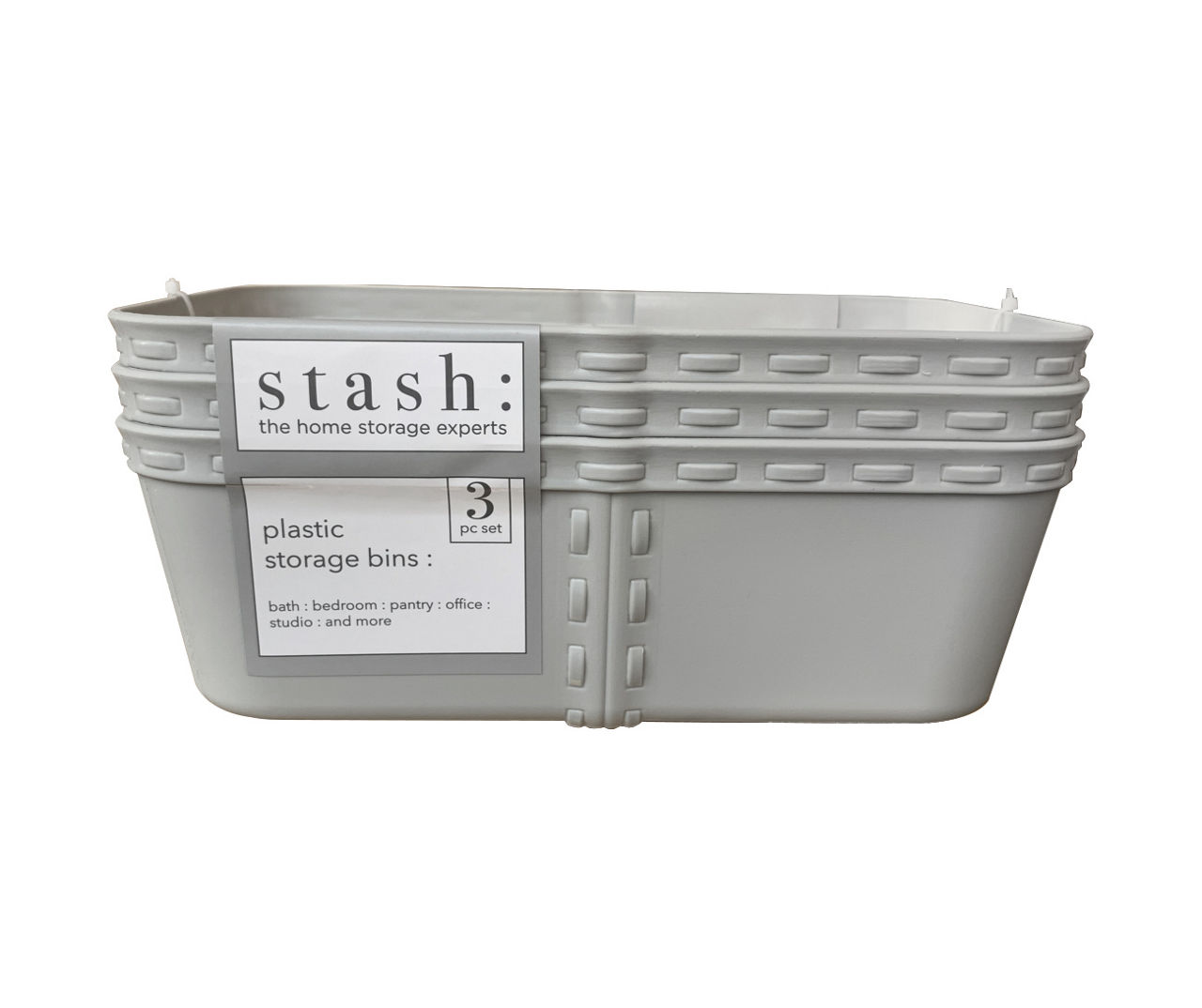 Stash Light Gray 3Piece Plastic Storage Bin Set Big Lots