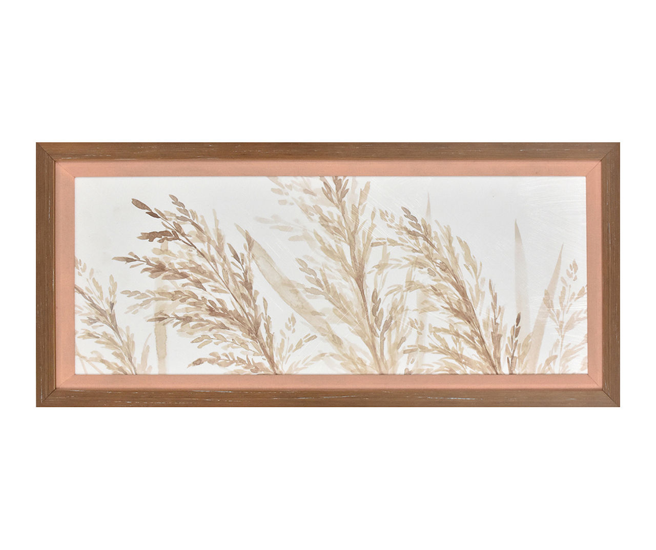 Hay Swaying In The Wind Framed Art Canvas, (10" x 22")