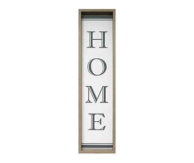 "Home" Flour Sack Stripe Framed Wall Decor
