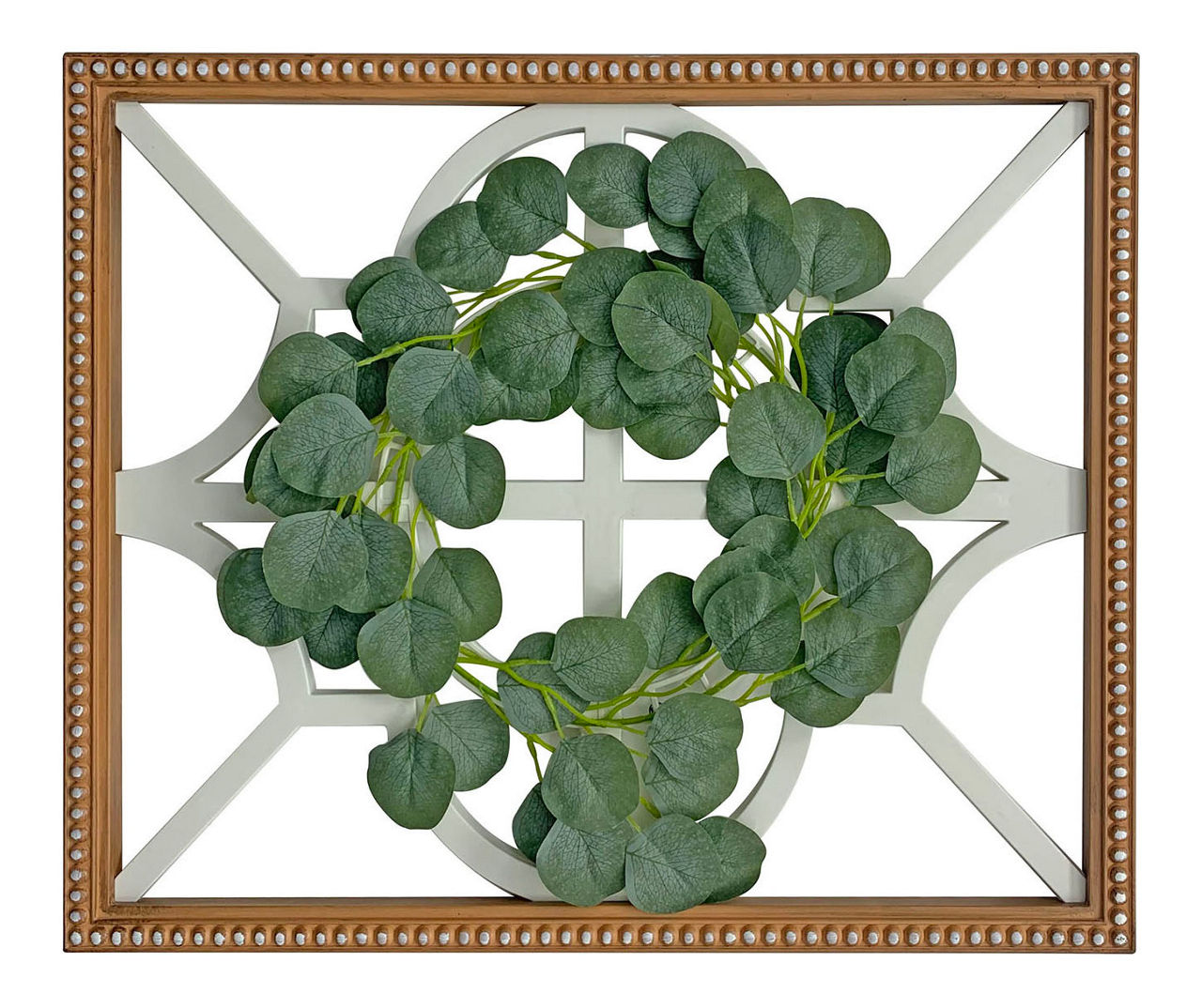 Greenery Wreath & Quatrefoil Beaded Frame Wall Decor Big Lots