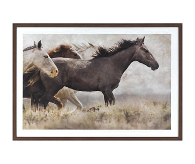 Horses In The Field Framed Art, (22" x 32")