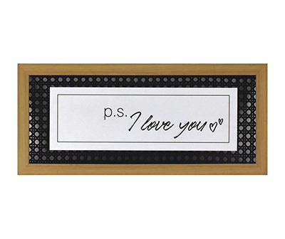 "P.S. I Love You" Rattan Weave Framed Wall Decor