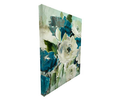 Blue & White Flowers Art Canvas, (16" x 20")