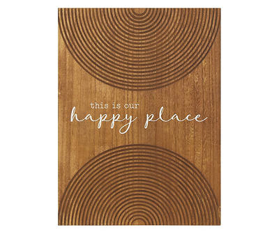 "Our Happy Place" Carve Circle Wall Decor