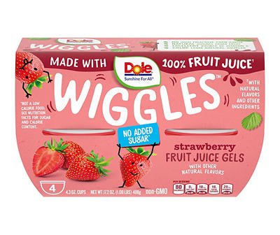 Wiggles Strawberry Fruit Juice Gels, 4-Pack