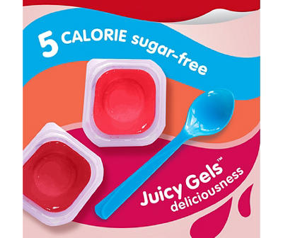 Snack Pack Sugar-Free Strawberry & Cherry Flavored Low Calorie Juicy Gels, 12-Count