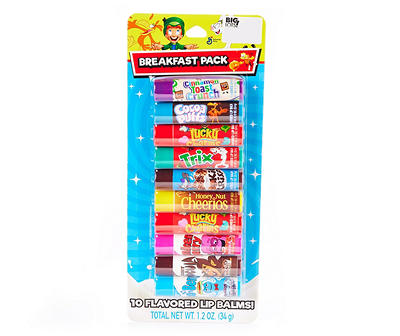 Assorted Breakfast Cereal Flavored Lip Balms, 10-Pack
