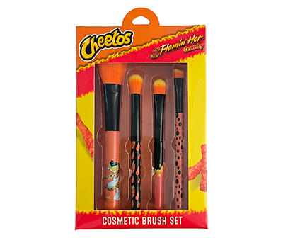 Flamin' Hot 4-Piece Cosmetic Brush Set
