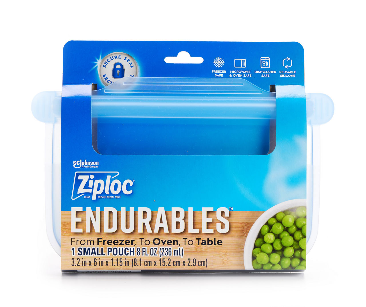 Ziploc Endurables Large Pouch, 8 Cups, Reusable Silicone Bag,All On One  Solution