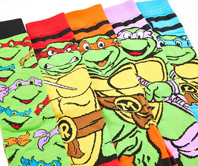 Teenage Mutant Ninja Turtles Mixed Character Crew Socks, 5-Pack