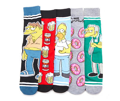 The Simpsons Mixed Crew Socks, 5-Pack