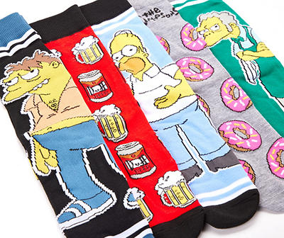 The Simpsons Mixed Crew Socks, 5-Pack