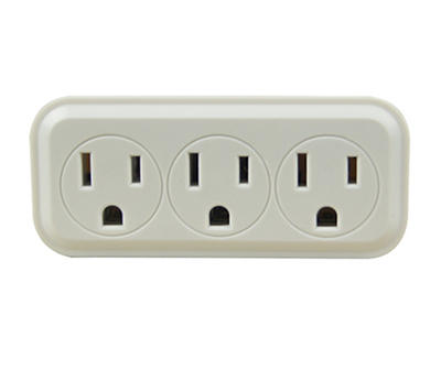White 3-Outlet Wall Tap Adapter, 2-Pack