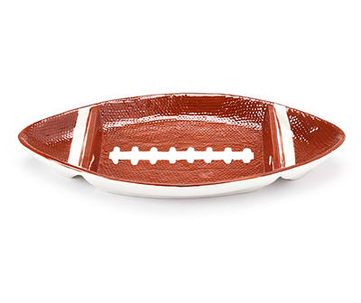 Brown Football Earthenware Serving Tray