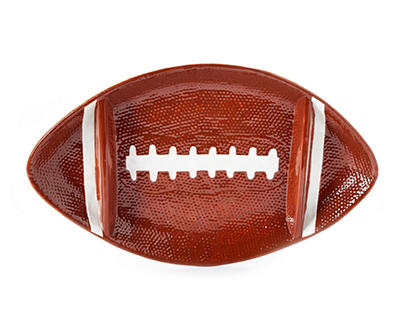 Brown Football Earthenware Serving Tray