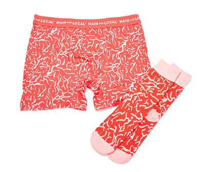 Men's Size S Red Meat Novelty Boxer & Socks Gift Set