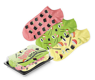 Sushi 3-Pair Novelty Socks Set